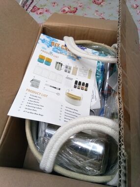 DIY Candle Kit with White Accents Basket